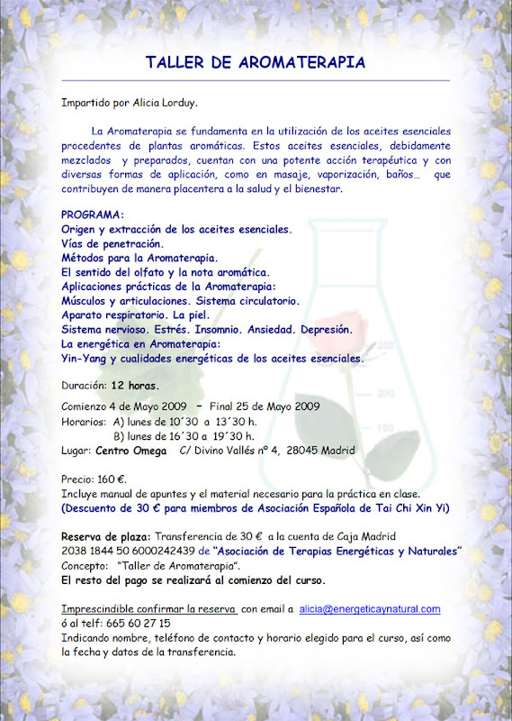 Cartel aromaterapia